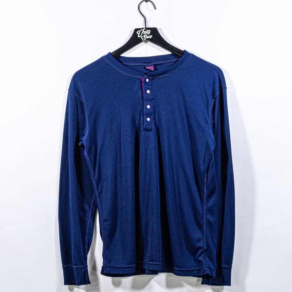 Patagonia Capilene Snap Long Sleeve Shirt Medium VTG Base Layer Made in USA